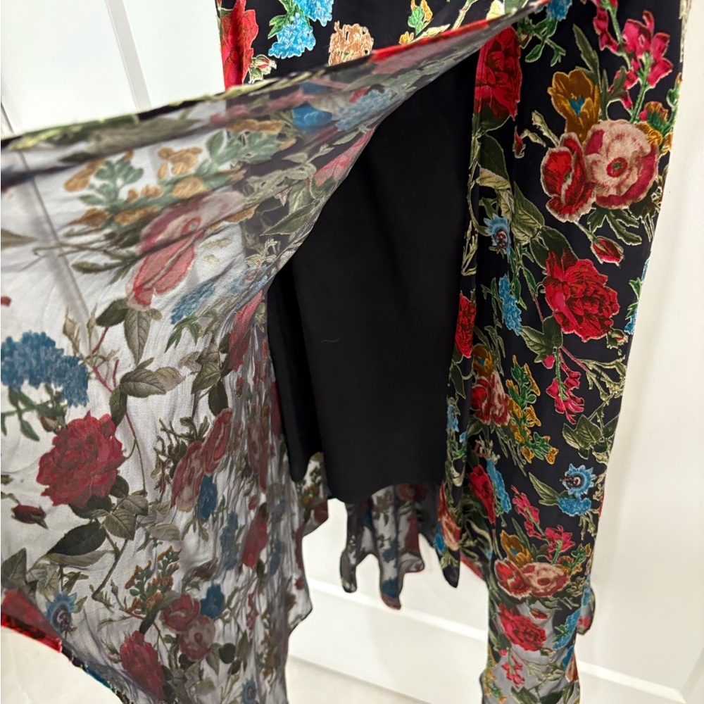 Alice + Olivia Heather Handkerchief Floral Silk Blend Dress Size 4 - Picture 13 of 15